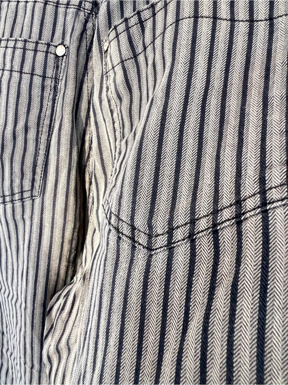 Vintage Liz Claiborne Striped Denim High-Waist Pants. Sz. 10 (modern Sm) - Picture 5 of 11
